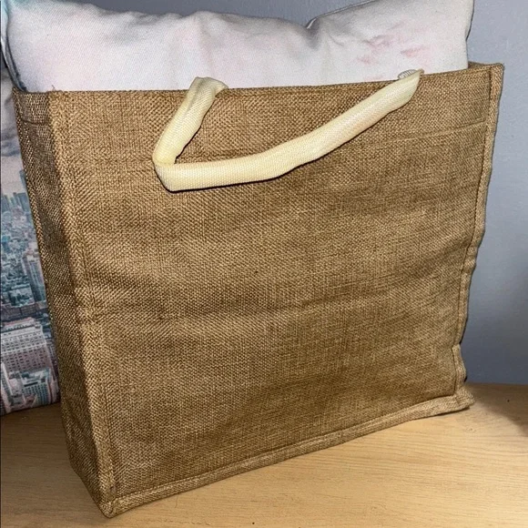 Chic Brown Beach Tote with Palm Print - Picture 5 of 11